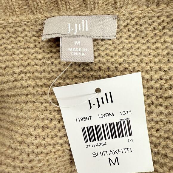 J.Jill Womens Wool Blend Sweater‎ Size M Tan Brown Neutral Minimalist Boxy NWT - Picture 7 of 13